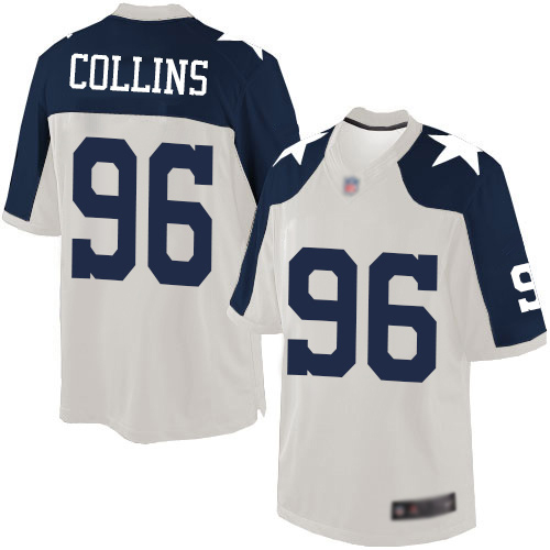 Men Dallas Cowboys Limited White Maliek Collins Alternate #96 Throwback NFL Jersey